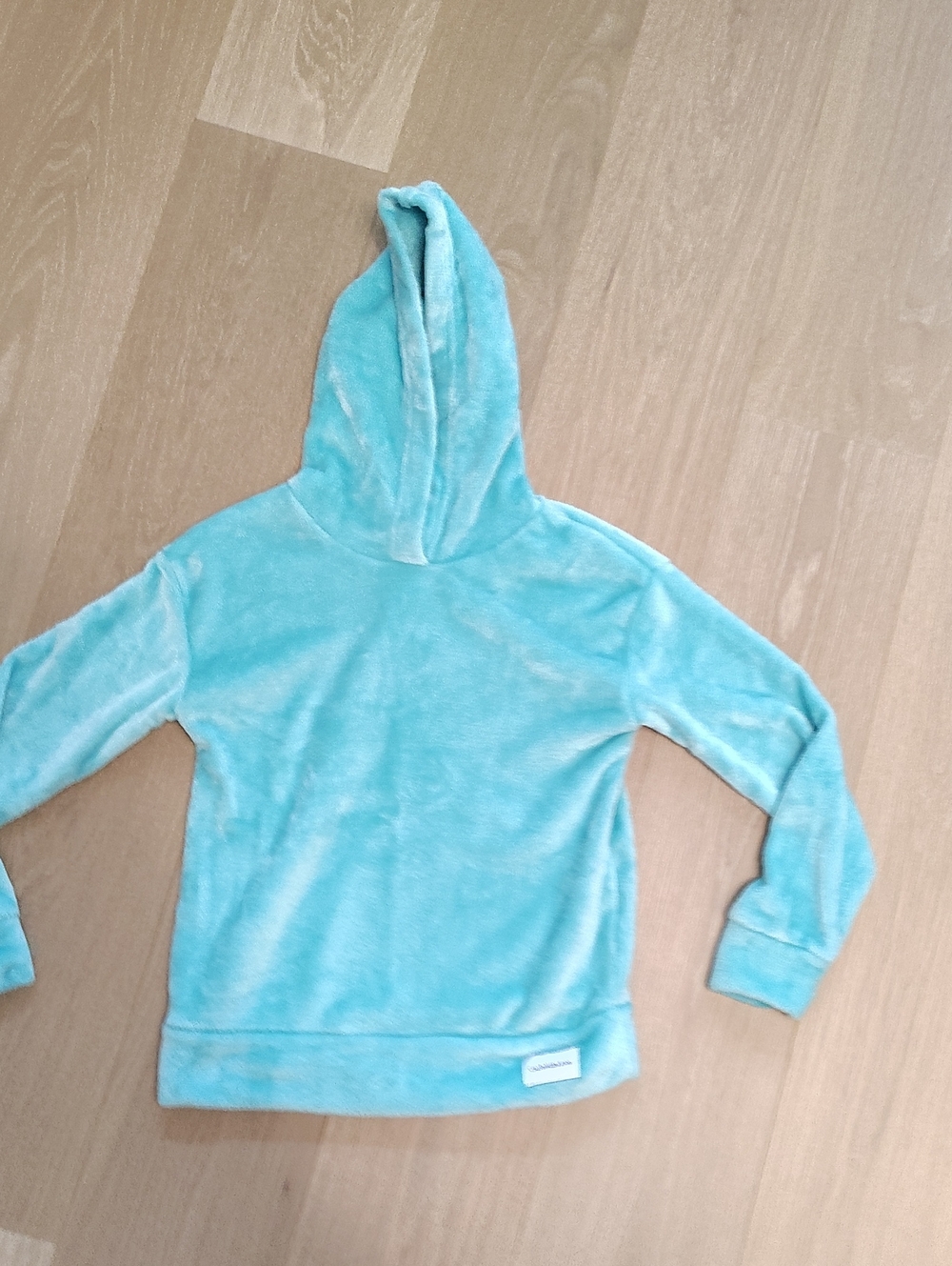 Calvin Klein Jeans Kids Plush Hooded Sweatshirt - Aqua Blue
